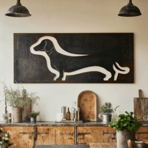 Dachshund metal wall art