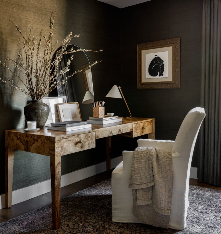 Beautiful and comfortable non traditional desk chair in a home office