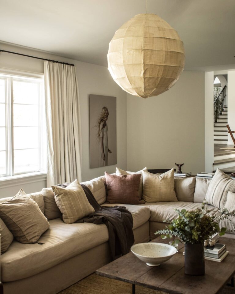 Light living room with L-Shaped couch