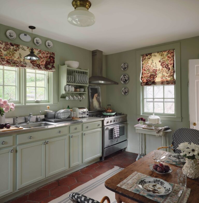 Green farmhouse kitchen