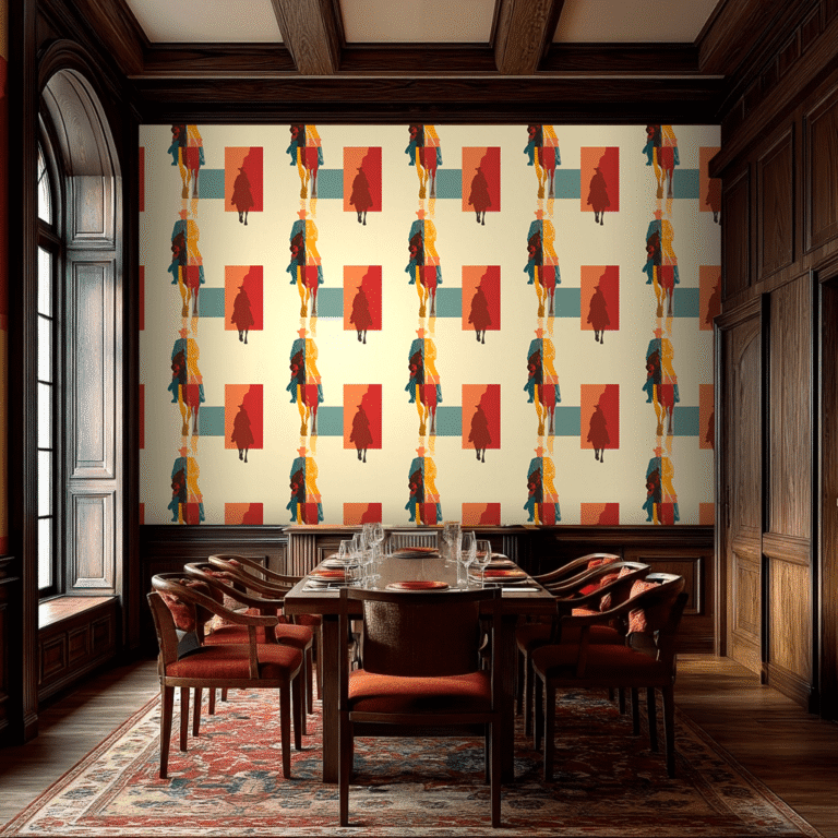Vibrant color block and a timeless western silhouette wallpaper