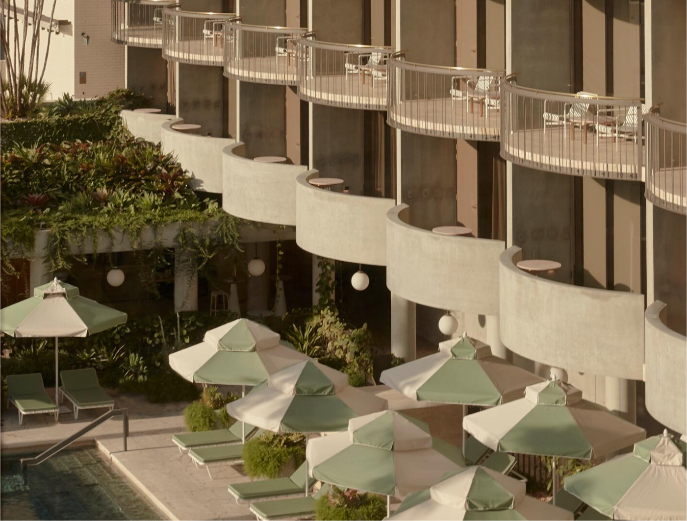Pool and deck at The Calile Hotel