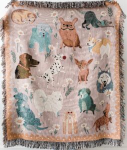 Frankie Print Co. dog throw blanket