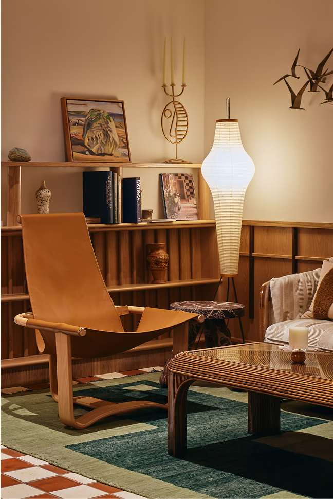 Sitting area at The Beachside Hotel with structural lamp