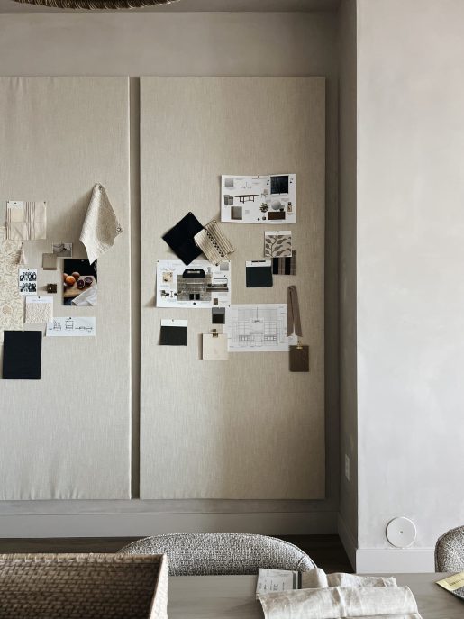 Shea McGee's visual inspiration board in her home office