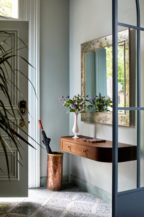 mint green entry way vestibule